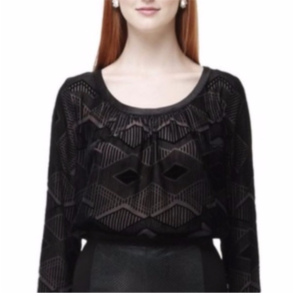 Club Monaco Black Velvet Top